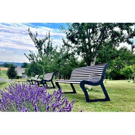 Metalinis suolas su atlošu ir medine sėdimąja dalimi 'MBG/36-Karmen VII / 180cm'