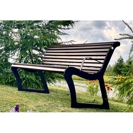 Metalinis suolas su atlošu ir medine sėdimąja dalimi 'MBG/36-Karmen VII / 180cm'