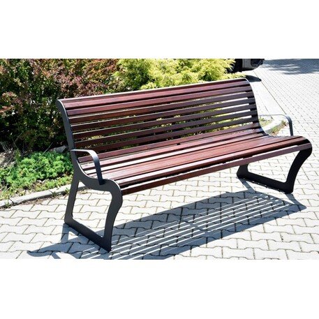 Metalinis suolas su atlošu ir medine sėdimąja dalimi 'MBG/36-Karmen VII / 180cm'