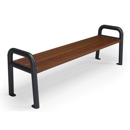 Металлическая скамейка без спинки с деревянным сиденьем 'MBG/84-Promyk II / 160-190cm'