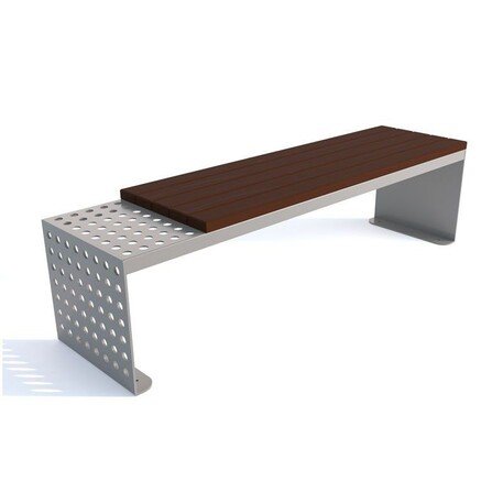 Металлическая скамейка без спинки с деревянным сиденьем 'MBG/95-Lisandra / 190cm'