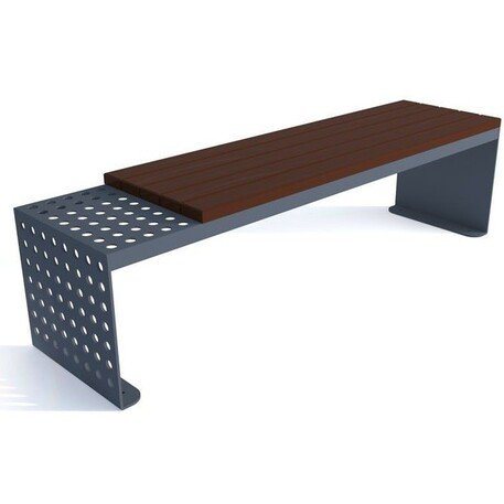 Металлическая скамейка без спинки с деревянным сиденьем 'MBG/95-Lisandra / 190cm'