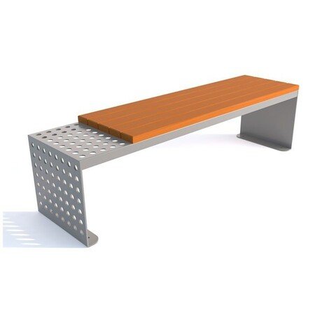 Металлическая скамейка без спинки с деревянным сиденьем 'MBG/95-Lisandra / 190cm'