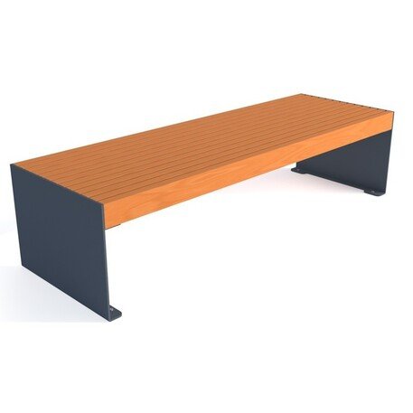 Металлическая скамейка без спинки с деревянным сиденьем 'MBG/105-Aster I / 182cm'