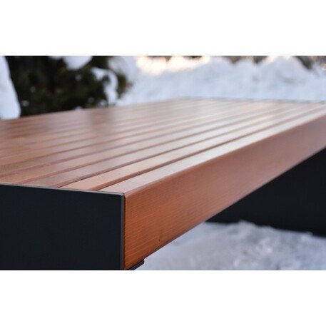 Металлическая скамейка без спинки с деревянным сиденьем 'MBG/105-Aster I / 182cm'