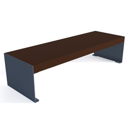 Металлическая скамейка без спинки с деревянным сиденьем 'MBG/105-Aster I / 182cm'