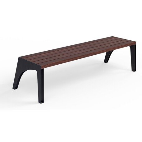 Металлическая скамейка без спинки с деревянным сиденьем 'MBG/122-Oberon / 181cm'