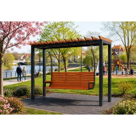 Metall-Gartenschaukel mit Bank 'STF/Swing-3W/MDL'