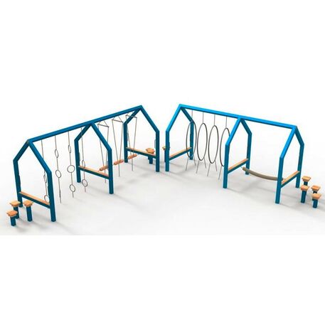 Complessi modulari per parchi giochi per bambini dai 3 ai 12 anni – collezione “Frame / Ninja” MBG-Ninja Frame Dietrich house 02727