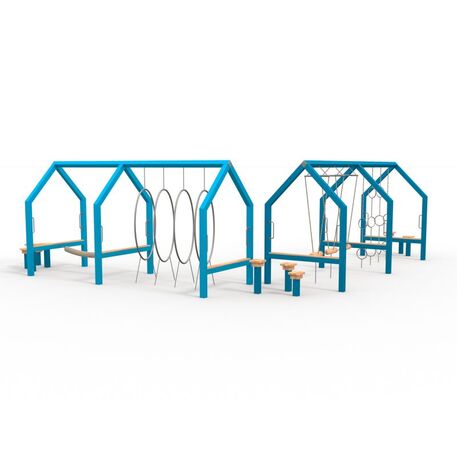 Complessi modulari per parchi giochi per bambini dai 3 ai 12 anni – collezione “Frame / Ninja” MBG-Ninja Frame Dietrich house 02727