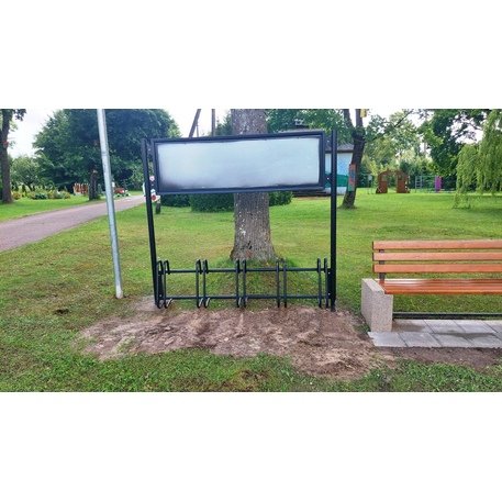 Dviračių stovas su informaciniu stendu viešosioms erdvėms 'Liberty 286-D'