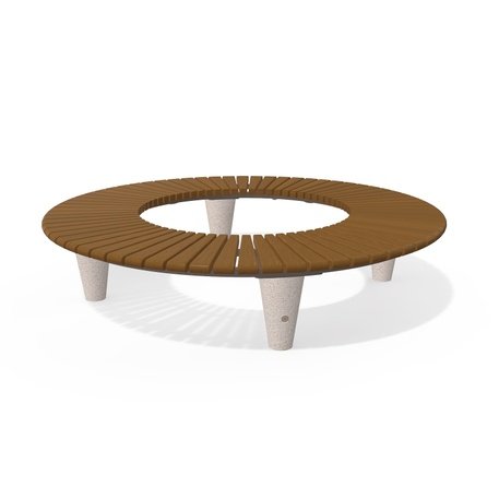 Panchina in calcestruzzo Terrazzo HPC con seduta in legno BS-151 | Urban Premium Collection