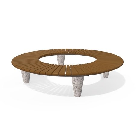 Panchina in calcestruzzo Terrazzo HPC con seduta in legno BS-151 | Urban Premium Collection