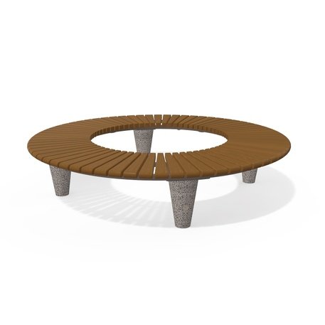 Panchina in calcestruzzo Terrazzo HPC con seduta in legno BS-151 | Urban Premium Collection