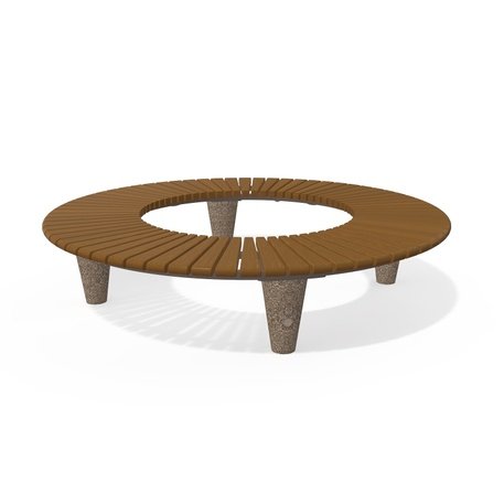 Panchina in calcestruzzo Terrazzo HPC con seduta in legno BS-151 | Urban Premium Collection