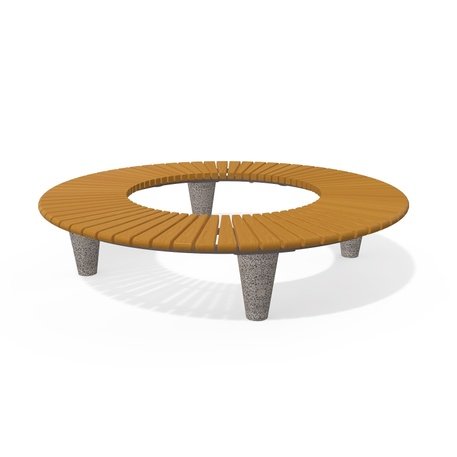 Panchina in calcestruzzo Terrazzo HPC con seduta in legno BS-151 | Urban Premium Collection
