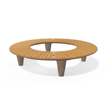 Panchina in calcestruzzo Terrazzo HPC con seduta in legno BS-151 | Urban Premium Collection