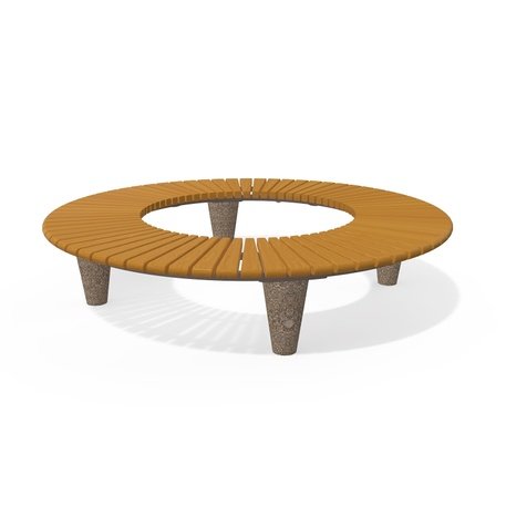 Panchina in calcestruzzo Terrazzo HPC con seduta in legno BS-151 | Urban Premium Collection