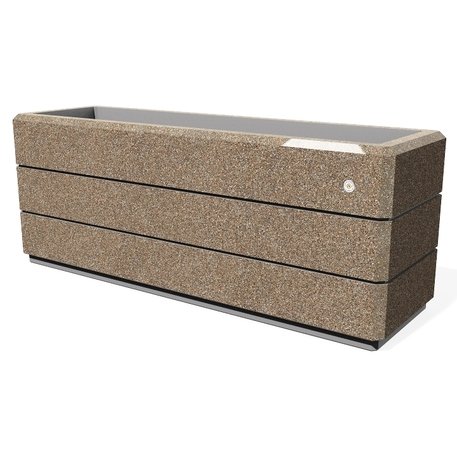 Kvadratinis betoninis vazonas – gėlinė, padengta smulkia granito skaldele 'Premium / 150x45xH/57,5cm_BS-131'