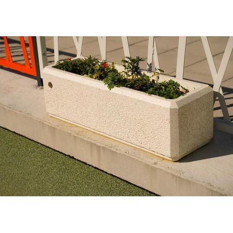 Betoninis vazonas – gėlinė, padengta smulkia granito skaldele 'Premium / 90x30xH/28cm_BS-80'
