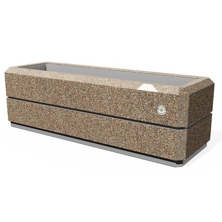 Betoninis vazonas – gėlinė, padengta smulkia granito skaldele 'Premium / 90x30xH/28cm_BS-80'