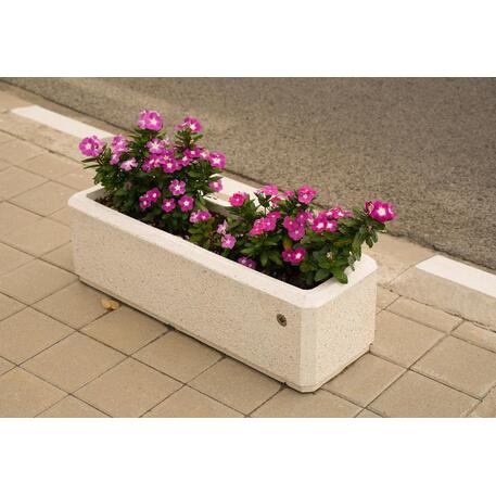 Betoninis vazonas – gėlinė, padengta smulkia granito skaldele 'Premium / 90x30xH/28cm_BS-80'