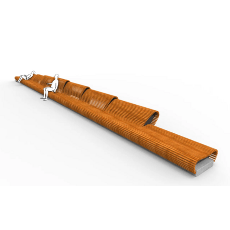 Metal bench without backrest made of Iroko wood 'Premium Collection /STF/20-02-35MDL'