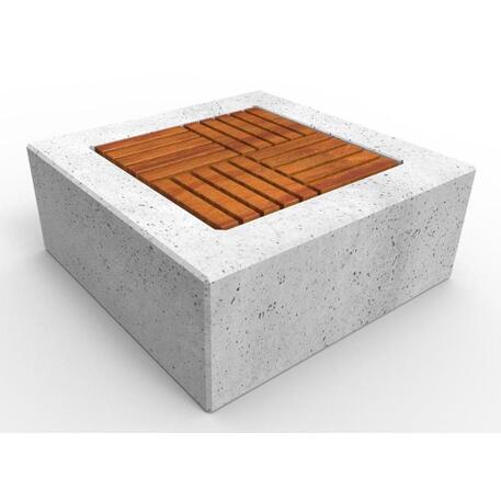 Betoonpink ilma seljatoeta ja Iroko puidu istumisosaga 'Premium Collection / STF/08-02-04/MDL'