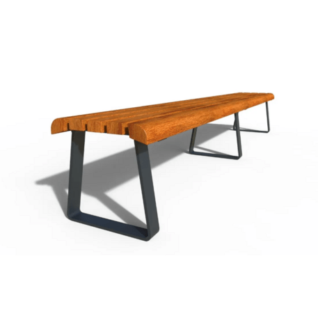 Panchina in metallo con schienale, realizzata in legno di Iroko 'Premium Collection / 'STF/24-02-16_01/MDL'