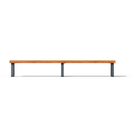 Panchina in metallo con schienale, realizzata in legno di Iroko 'Premium Collection / 'STF/24-02-16_01/MDL'