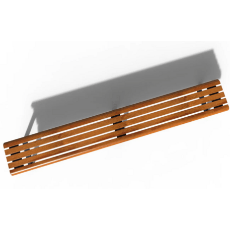 Panchina in metallo con schienale, realizzata in legno di Iroko 'Premium Collection / 'STF/24-02-16_01/MDL'