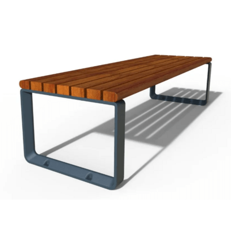 Metalinis suolas (suoliukas) be atlošo, pagamintas iš Iroko medienos 'Premium Collection / STF/22-02-21MDL'
