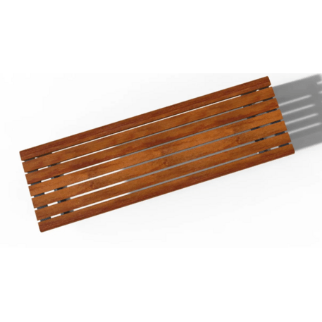 Metalinis suolas (suoliukas) be atlošo, pagamintas iš Iroko medienos 'Premium Collection / STF/22-02-21MDL'