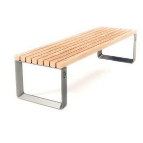 Metalinis suolas (suoliukas) be atlošo, pagamintas iš Iroko medienos 'Premium Collection / STF/22-02-21MDL'