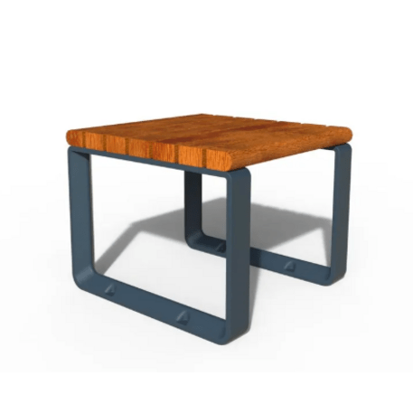 Metalinis suolas (suoliukas) be atlošo, pagamintas iš Iroko medienos 'Premium Collection / STF/22-02-21MDL'