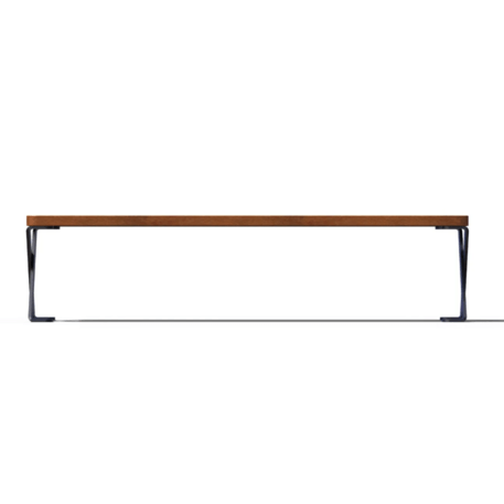 Metalinis suolas (suoliukas) be atlošo, pagamintas iš Iroko medienos 'Premium Collection / STF/22-02-04/MDL'