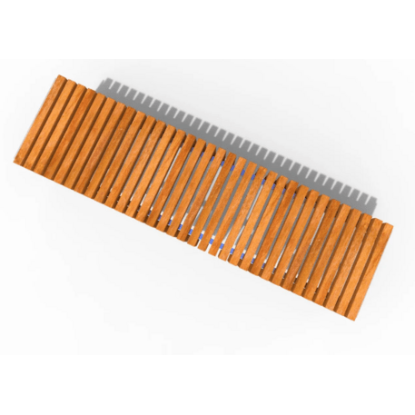 Metalinis suolas (suoliukas) be atlošo, pagamintas iš Iroko medienos 'Premium Collection / STF/21-02-04/MDL'