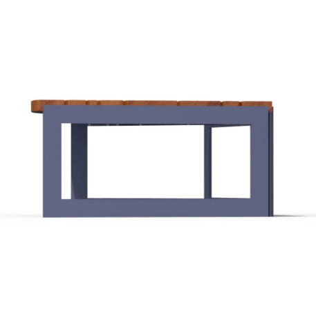 Metalinis suolas (suoliukas) be atlošo, pagamintas iš Iroko medienos 'Premium Collection / STF/20-02-28_02/MDL'