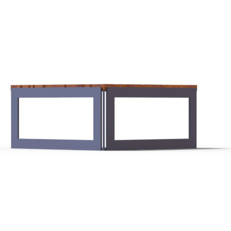 Metalinis suolas (suoliukas) be atlošo, pagamintas iš Iroko medienos 'Premium Collection / STF/20-02-28_02/MDL'