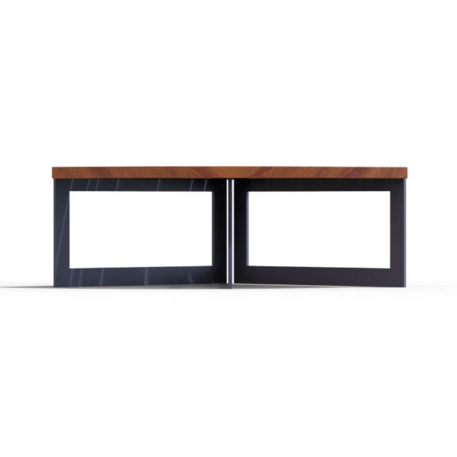 Metalinis suolas (suoliukas) be atlošo, pagamintas iš Iroko medienos 'Premium Collection / STF/20-02-28_02/MDL'