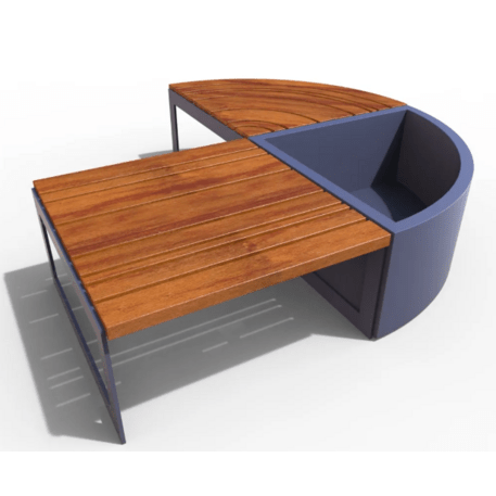 Metalinis suolas (suoliukas) be atlošo, pagamintas iš Iroko medienos 'Premium Collection / STF/20-02-28_02/MDL'
