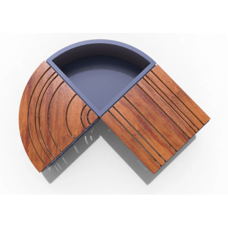 Metalinis suolas (suoliukas) be atlošo, pagamintas iš Iroko medienos 'Premium Collection / STF/20-02-28_02/MDL'
