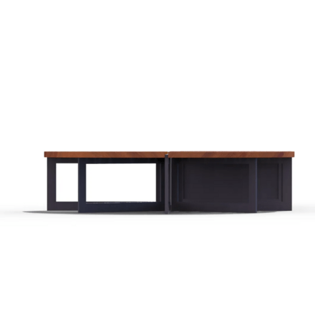 Metalinis suolas (suoliukas) be atlošo, pagamintas iš Iroko medienos 'Premium Collection / STF/20-02-28_02/MDL'