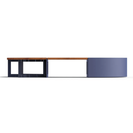 Metalinis suolas (suoliukas) be atlošo, pagamintas iš Iroko medienos 'Premium Collection / STF/20-02-28_02/MDL'