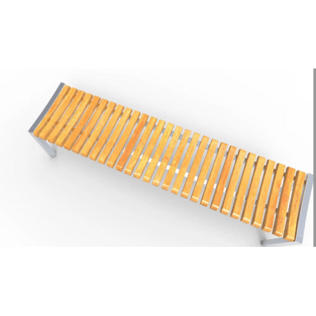 Metalinis suolas (suoliukas) be atlošo, pagamintas iš Iroko medienos 'Premium Collection / STF/20-02-15_04/MDL'