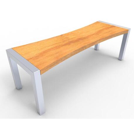 Metalinis suolas (suoliukas) be atlošo, pagamintas iš Iroko medienos 'Premium Collection / STF/07-01-01/MDL'