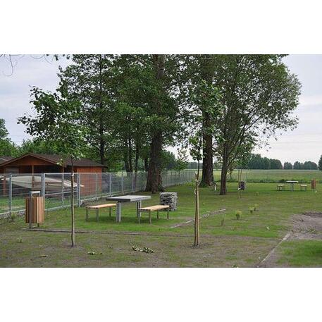 Metalinis suolas (suoliukas) be atlošo, pagamintas iš Iroko medienos 'Premium Collection / STF/04-01-01/MDL'