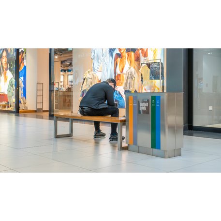 Metalinis suolas (suoliukas) be atlošo, pagamintas iš Iroko medienos 'Premium Collection / STF/04-01-01/MDL'