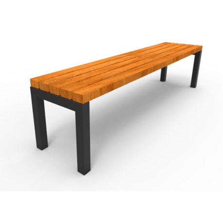 Metalinis suolas (suoliukas) be atlošo, pagamintas iš Iroko medienos 'Premium Collection / STF/04-01-01/MDL'