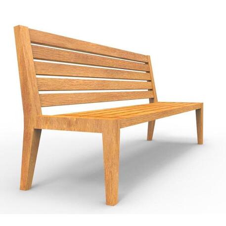  Klasikinio stiliaus medinis suoliukas su atlošu, iš Iroko medienos 'Premium Collection / STF/10-27-16/MDL'